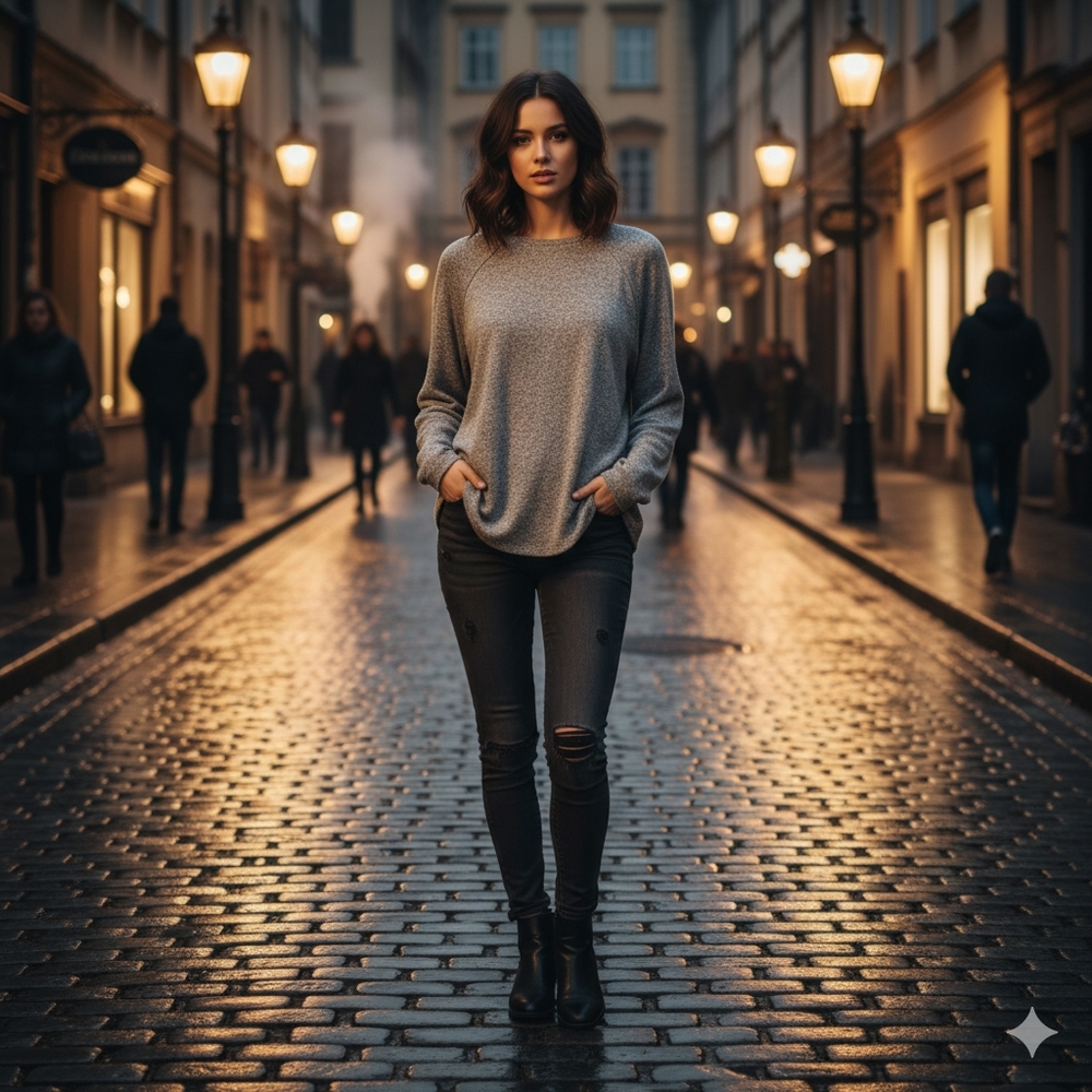 Old Navy Gray Sweater with Flounce sleeves